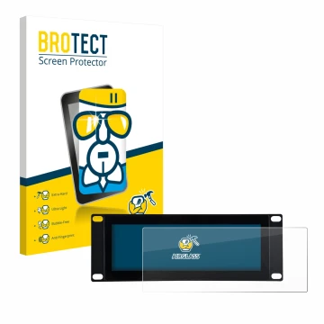 Parte frontal de un envase de producto con el logotipo de la marca BROTECT. Al lado se muestra el dispositivo GeeekPi DP-0059 