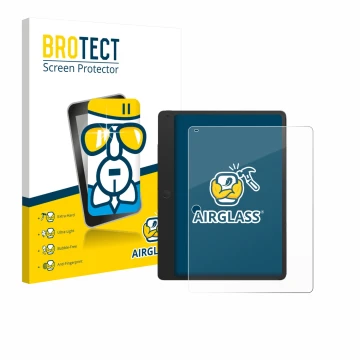 Parte frontal de un envase de producto con el logotipo de la marca BROTECT. Al lado se muestra el dispositivo TCL Note A1 con 