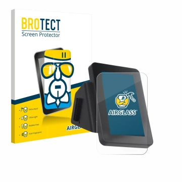 Parte frontal de un envase de producto con el logotipo de la marca BROTECT. Al lado se muestra el dispositivo Anycubic Kobra 3