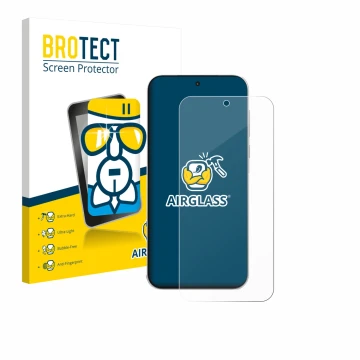 Parte frontal de un envase de producto con el logotipo de la marca BROTECT. Al lado se muestra el dispositivo OnePlus Turbo 6V