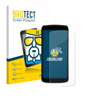 Parte frontal de un envase de producto con el logotipo de la marca BROTECT. Al lado se muestra el dispositivo Zebra TC22R con 