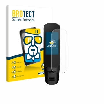 Parte frontal de un envase de producto con el logotipo de la marca BROTECT. Al lado se muestra el dispositivo Xiaomi Electric 