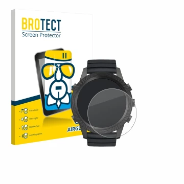 Parte frontal de un envase de producto con el logotipo de la marca BROTECT. Al lado se muestra el dispositivo North Edge Apach