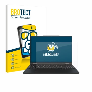 Parte frontal de un envase de producto con el logotipo de la marca BROTECT. Al lado se muestra el dispositivo Tuxedo InfinityB