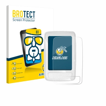 Parte frontal de un envase de producto con el logotipo de la marca BROTECT. Al lado se muestra el dispositivo Giant Axact 14W 