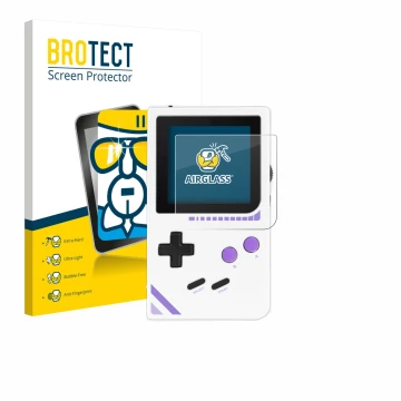 Parte frontal de un envase de producto con el logotipo de la marca BROTECT. Al lado se muestra el dispositivo Modretro Chromat