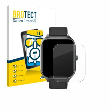 Parte frontal de un envase de producto con el logotipo de la marca BROTECT. Al lado se muestra el dispositivo FORRLITE Smartwa