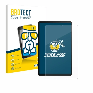 Parte frontal de un envase de producto con el logotipo de la marca BROTECT. Al lado se muestra el dispositivo Xiaomi Black Sha