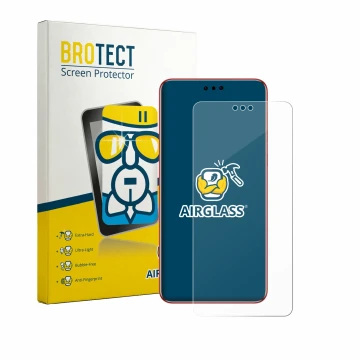 Parte frontal de un envase de producto con el logotipo de la marca BROTECT. Al lado se muestra el dispositivo Huawei Mate 60 R