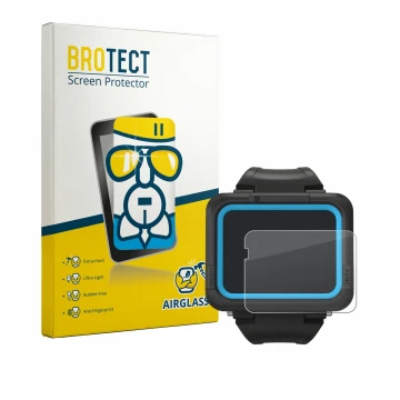 Parte frontal de un envase de producto con el logotipo de la marca BROTECT. Al lado se muestra el dispositivo Shearwater PEREG