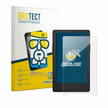 Parte frontal de un envase de producto con el logotipo de la marca BROTECT. Al lado se muestra el dispositivo Xteink X4 Classi