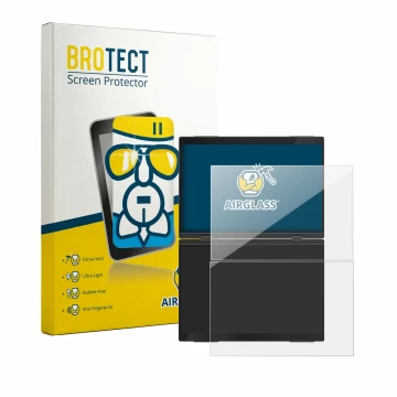 Parte frontal de un envase de producto con el logotipo de la marca BROTECT. Al lado se muestra el dispositivo Uperfect Delta P