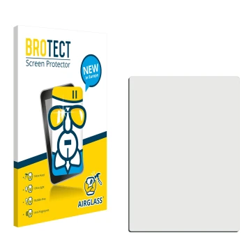 Parte frontal de un envase de producto con el logotipo de la marca BROTECT. Al lado está el protector de pantalla correspondie