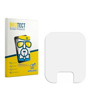 Parte frontal de un envase de producto con el logotipo de la marca BROTECT. Al lado está el protector de pantalla correspondie