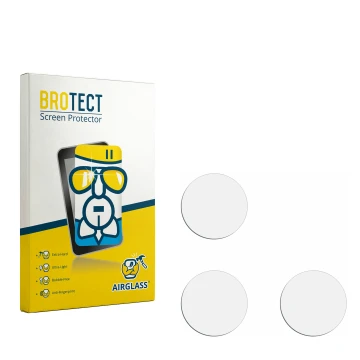 Parte frontal de un envase de producto con el logotipo de la marca BROTECT. Al lado está el protector de pantalla correspondie