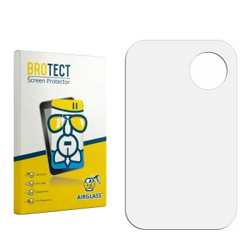 Parte frontal de un envase de producto con el logotipo de la marca BROTECT. Al lado está el protector de pantalla correspondie