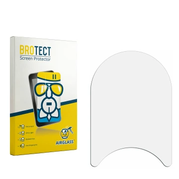 Parte frontal de un envase de producto con el logotipo de la marca BROTECT. Al lado está el protector de pantalla correspondie