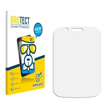 Parte frontal de un envase de producto con el logotipo de la marca BROTECT. Al lado está el protector de pantalla correspondie