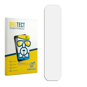 Parte frontal de un envase de producto con el logotipo de la marca BROTECT. Al lado está el protector de pantalla correspondie