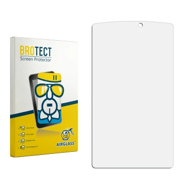 Parte frontal de un envase de producto con el logotipo de la marca BROTECT. Al lado está el protector de pantalla correspondie