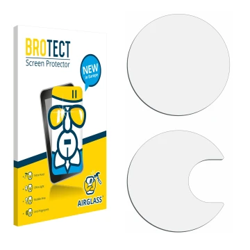 Parte frontal de un envase de producto con el logotipo de la marca BROTECT. Al lado está el protector de pantalla correspondie