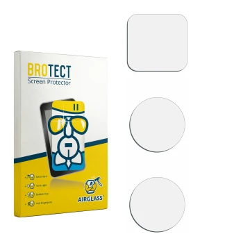 Parte frontal de un envase de producto con el logotipo de la marca BROTECT. Al lado está el protector de pantalla correspondie
