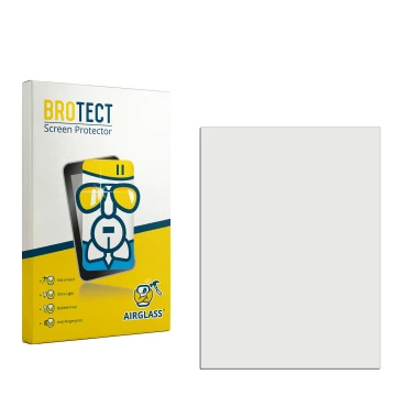 Parte frontal de un envase de producto con el logotipo de la marca BROTECT. Al lado está el protector de pantalla correspondie