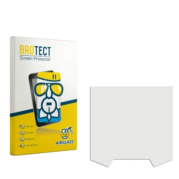 Parte frontal de un envase de producto con el logotipo de la marca BROTECT. Al lado está el protector de pantalla correspondie