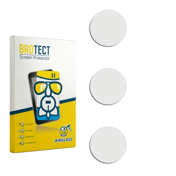 Parte frontal de un envase de producto con el logotipo de la marca BROTECT. Al lado está el protector de pantalla correspondie