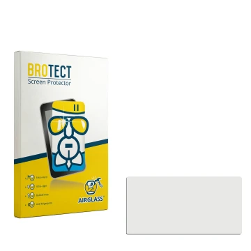 Parte frontal de un envase de producto con el logotipo de la marca BROTECT. Al lado está el protector de pantalla correspondie
