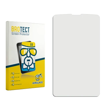 Parte frontal de un envase de producto con el logotipo de la marca BROTECT. Al lado está el protector de pantalla correspondie