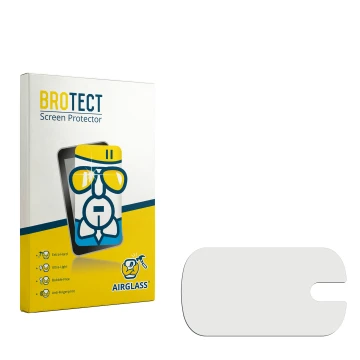 Parte frontal de un envase de producto con el logotipo de la marca BROTECT. Al lado está el protector de pantalla correspondie