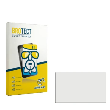 Parte frontal de un envase de producto con el logotipo de la marca BROTECT. Al lado está el protector de pantalla correspondie