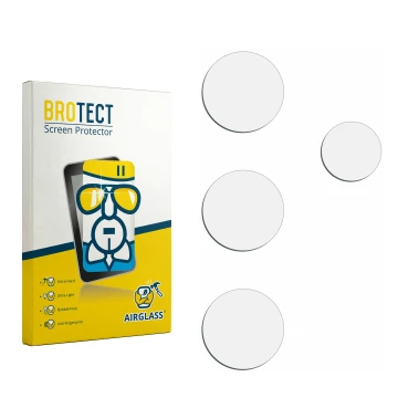 Parte frontal de un envase de producto con el logotipo de la marca BROTECT. Al lado está el protector de pantalla correspondie