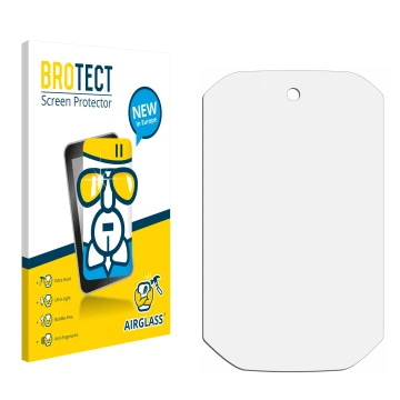 Parte frontal de un envase de producto con el logotipo de la marca BROTECT. Al lado está el protector de pantalla correspondie