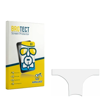 Parte frontal de un envase de producto con el logotipo de la marca BROTECT. Al lado está el protector de pantalla correspondie