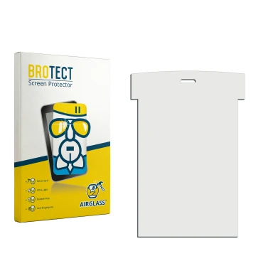 Parte frontal de un envase de producto con el logotipo de la marca BROTECT. Al lado está el protector de pantalla correspondie