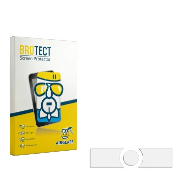 Parte frontal de un envase de producto con el logotipo de la marca BROTECT. Al lado está el protector de pantalla correspondie