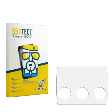 Parte frontal de un envase de producto con el logotipo de la marca BROTECT. Al lado está el protector de pantalla correspondie