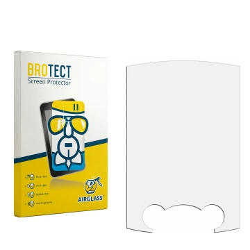 Parte frontal de un envase de producto con el logotipo de la marca BROTECT. Al lado está el protector de pantalla correspondie