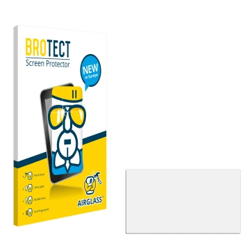 Parte frontal de un envase de producto con el logotipo de la marca BROTECT. Al lado está el protector de pantalla correspondie