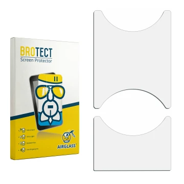Parte frontal de un envase de producto con el logotipo de la marca BROTECT. Al lado está el protector de pantalla correspondie