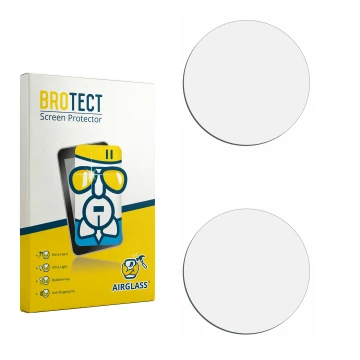 Parte frontal de un envase de producto con el logotipo de la marca BROTECT. Al lado está el protector de pantalla correspondie