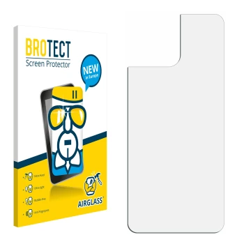 Parte frontal de un envase de producto con el logotipo de la marca BROTECT. Al lado está el protector de pantalla correspondie