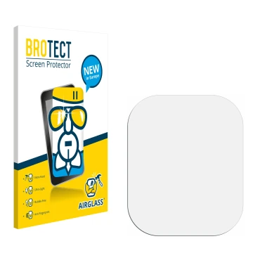 Parte frontal de un envase de producto con el logotipo de la marca BROTECT. Al lado está el protector de pantalla correspondie