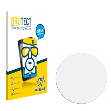 Parte frontal de un envase de producto con el logotipo de la marca BROTECT. Al lado está el protector de pantalla correspondie