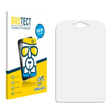Parte frontal de un envase de producto con el logotipo de la marca BROTECT. Al lado está el protector de pantalla correspondie