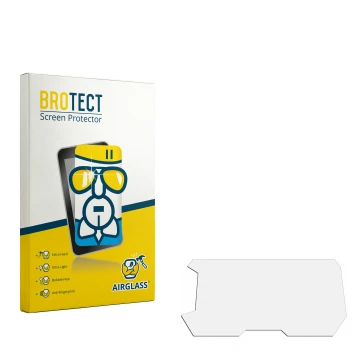 Parte frontal de un envase de producto con el logotipo de la marca BROTECT. Al lado está el protector de pantalla correspondie