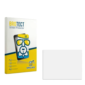Parte frontal de un envase de producto con el logotipo de la marca BROTECT. Al lado está el protector de pantalla correspondie