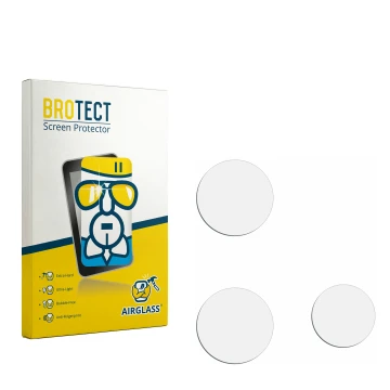 Parte frontal de un envase de producto con el logotipo de la marca BROTECT. Al lado está el protector de pantalla correspondie